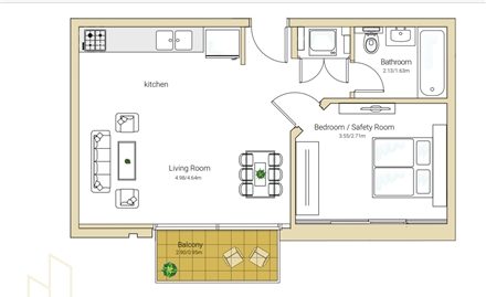 2 Room Apartments in the Heart of  Town #1911